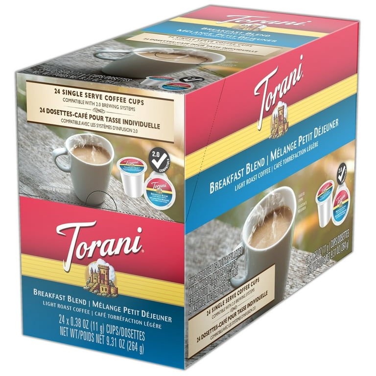 Torani Coffee Breakfast Blend Single Serve Cup Portion Pack for Keurig K Cup Brewers 96 Count