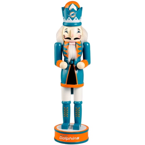 Forever Collectibles NFL 14" Wooden Nutcracker, Miami Dolphins