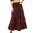 thumbnail image 3 of ThePirateDressing Women's 25-Yard Cotton Maxi Skirt, 4-Tier Pleated A-Line Long Skirt, 3 of 5