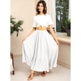 thumbnail image 3 of Nlife Women Bohemian Elastic Waistband Side Pocket Pleated Maxi Skirt, 3 of 7