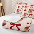 thumbnail image 4 of Homewish Valentine Pet Dog Twin Quilt Set,Rose Floral Bowknot Twin Coverlet Set,Cream,2-Piece, 4 of 7