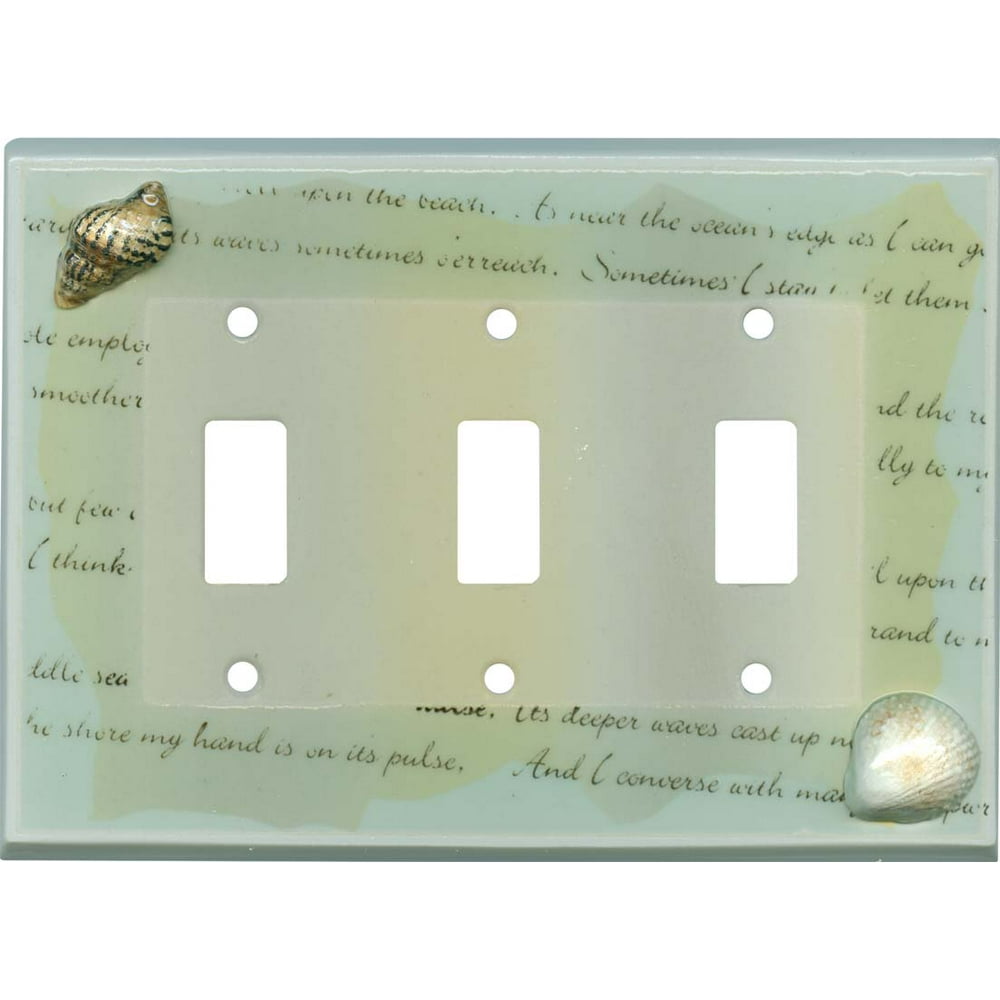 Shells Ceramic 3 Toggle Light Switch Covers
