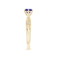 thumbnail image 4 of ANGARA Natural Tapered Shank Tanzanite Solitaire Ring with Diamonds in 14K Yellow Gold for Women (Size-5mm) | December Birthstone, Anniversary, Jewelry Gift for Women | Natural Tanzanite Ring, 4 of 9