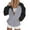 Grey, variant on ManxiVoo Women's Loose Fit Casual Lapel Raglan Sleeve Zip Front Color Block Hooded Sweatshirt L Size Black