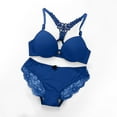 thumbnail image 7 of Voncos Underwear Sets for Women No Steel Ring Comfort Sports Lace Sexy Underpants and Bra Lingerie Set Blue Size L, 7 of 7