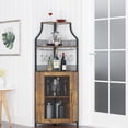 thumbnail image 3 of Armoire à Vin d'Angle avec Tablettes en Verre, Buffet Bahut avec Dispositif Anti-Basculement, 3 of 7