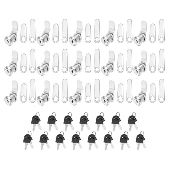 Uxcell Keyed Alike Cabinet Locks 3/4 Inch with Key for RV Drawer Storage, Silver 15 Pack