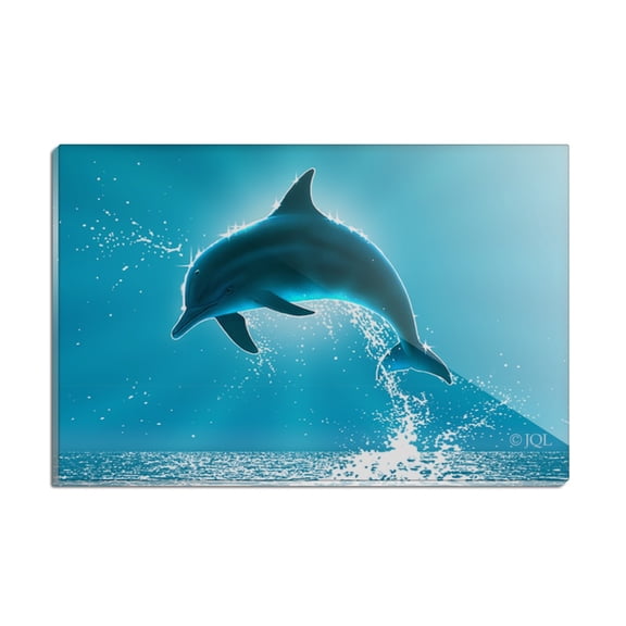 Leaping Dolphin Ocean Light Rectangle Acrylic Fridge Refrigerator Magnet
