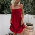 thumbnail image 2 of SROBPTY Summer Dresses for Women,Womens Dresses,Women Summer Solid Color Round Neck Sleeveless Cotton Casual Maxi Cotton and Dress, 2 of 5