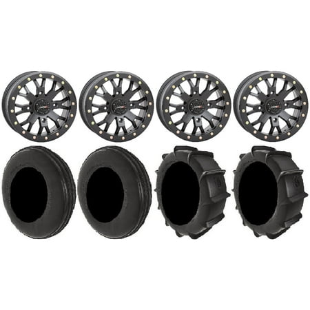 System 3 SB-4 Black (4+3) 14 Wheels 28 Dune Tires Can-Am Maverick X3 / Honda Pioneer 1000 / Talon