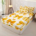 thumbnail image 2 of Manfei Autumn Fall Pumpkin Zipper Twin Comforter Sets with Fitted Sheet and 2 Pillowcases for Girls, Cartoon Orange Gingham Bow Zipper Bedding Set, Halloween Reversible, 4pcs, 2 of 6