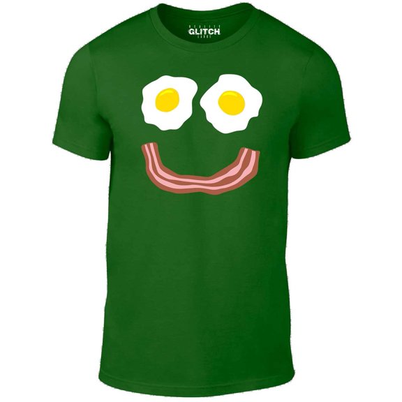 Bacon and Eggs Smile Graphic T-Shirt | Funny Breakfast Lover's Tee