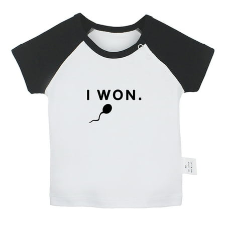 

I Won Funny T shirt For Baby Newborn Babies T-shirts Infant Tops 0-24M Kids Graphic Tees Clothing (Short Black Raglan T-shirt 6-12 Months)