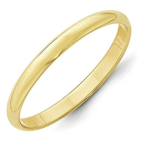 10K Yellow Gold 2.50MM LTW Half Round Wedding Band Ring (6)