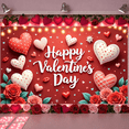 thumbnail image 5 of Red Roses Valentine's Day Banner Heart Shapes Love Display Romantic Gift Boxes Romantic Backdrop for Valentine's Party Romantic Date Indoor Decoration, 5 of 9