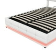 thumbnail image 5 of Bellemave FULL Size LED Platform Bed with Hydraulic Storage System and USB Charger,Solid Wooden Slat Support, No Box Spring Needed(White), 5 of 10