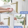 thumbnail image 3 of JERFIT Modern Single Handle Bathroom Sink Faucet with Pop-Up Drain, Brushed Gold Waterfall Vanity Basin Faucet for Single Hole, Anti-Tarnish Stainless Steel, 3 of 7