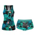 thumbnail image 4 of Womens Printing Sleeveless Shirts Vest Set Drawstring Shorts Set, 4 of 9