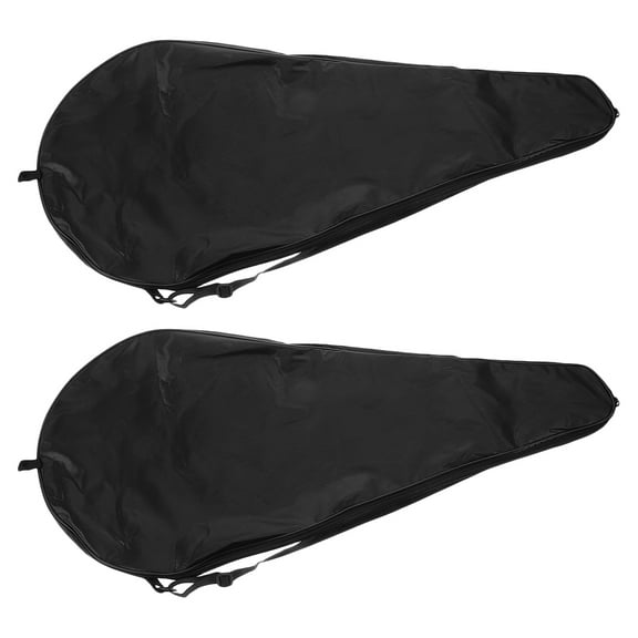 WRITWAA 2PCS Tennis Racket Covers Protection Racket Carry Bag Black Oxford Cloth for Outdoor Sports Solid Color
