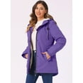 thumbnail image 3 of DARING DIVA Women's Winter Coat with Faux Fur Hood and Multiple Pockets S Violet, 3 of 6