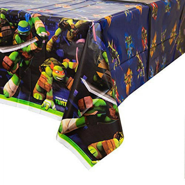 TMNT Mutant Ninja Turtles Birthday Party Supplies Decoration Favors Bundle for 16 Includes Plates, Cups, Napkins, Table Cover, Loot Bags, Paper