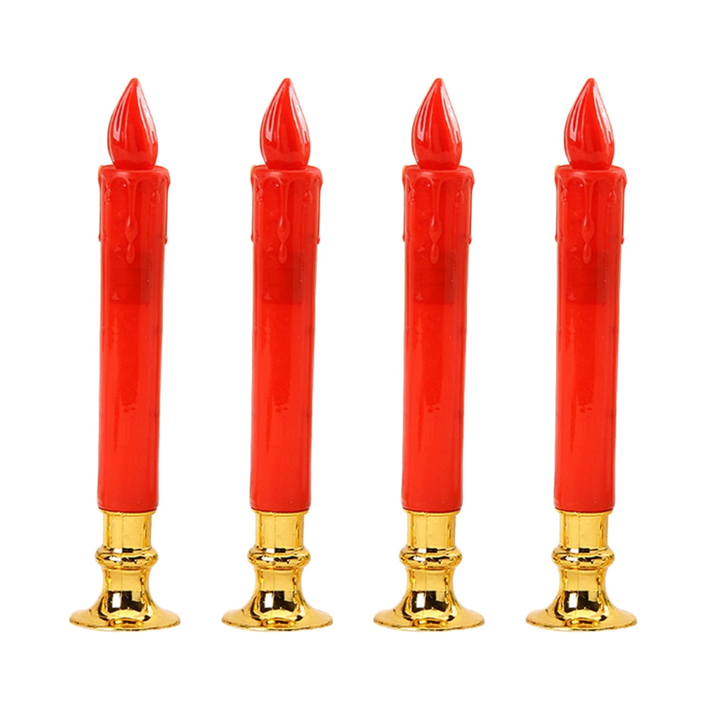 4pcs Artificial Candle Lights LED Lamps Electric Candle Lights Home