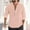 Pink, variant on QUINDOS Mens Shirts Mens Fall And Winter Fashion Casual Cotton Linen V-neck Long Sleeve Pullover Breathable Loose Fit Leisure T-shirts