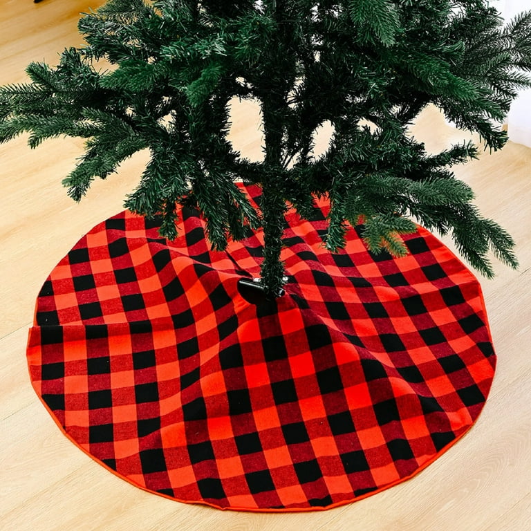 solacol Red and Black Plaid Christmas Decorations Black and Red