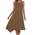 thumbnail image 2 of Pantalones Cortos para Vestidos Bajos Mujeres sin Mangas Cuello Redondo Cordón Ruffle A-Line Mini Vestido Poliéster, Vestido Casual para Citas Y Fiesta, 2 of 9