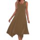 thumbnail image 2 of Pantalones Cortos para Vestidos Bajos Mujeres sin Mangas Cuello Redondo Cordón Ruffle A-Line Mini Vestido Poliéster, Vestido Casual para Citas Y Fiesta, 2 of 9