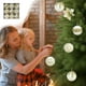 thumbnail image 5 of Adornos navideños, regalos navideños, bolas navideñas flocadas de 8 cm, bolas colgantes de plástico con purpurina, juego de nueve bolas decorativas para árbol de Navidad., 5 of 6