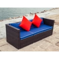 thumbnail image 3 of Medgthi Patio Furniture Set, 3 Piece Outdoor Patio Sectional Wicker Rattan Furniture Sofa Set For Yard,Pool or Backyard (Blue), 3 of 6