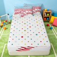 thumbnail image 4 of Manfei Girls Baseball Zipper Twin Comforter Sets with Fitted Sheet and 2 Pillowcases, Cute Monogrammed A Zipper Bedding Set, Pink Light Blue A, 4 of 7