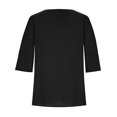 thumbnail image 3 of Yuyuzo Tunic Tops for Women Square Neck Long Sleeve Irregular Button Split Pullover Tops Fall Shirts, 3 of 4