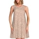 thumbnail image 1 of Fotbe Beige Sparkling Glitter Vestido de Verano sin Mangas para Mujer – Vestido Midi Línea A, Estilo Camiseta Floral, Vestido Playero Casual y Fluido, 1 of 7