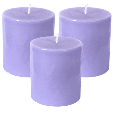 Scented Pillar Candles - Wonderful Aroma - Long Lasting – Elegant Lavender Fields - 6 PACK - 2.8x2.5 in.