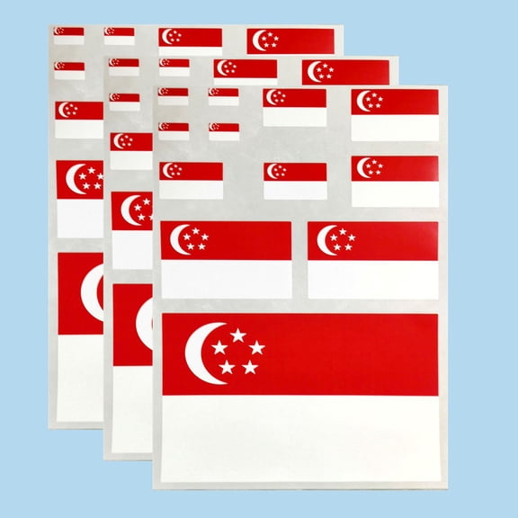 Ruoming Ruoming 3 PCS National Flag Stickers, Multiple Sizes, Self-Adhesive Decals for Cars, Phones, Bagsļ¼Singaporeļ¼