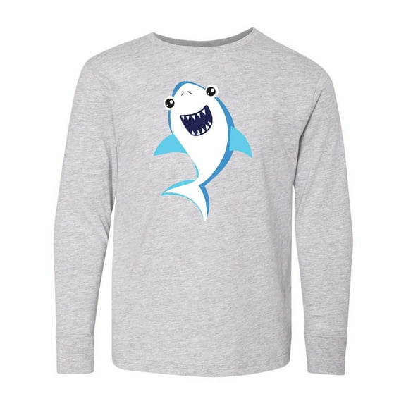 Inktastic Cute Shark, Little Shark, Blue Shark, Sea Animal Long Sleeve Youth T-Shirt