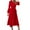 Red, variant on Njoeus Women's Casual Party Summer Fall Midi Dresses Wrap V Neck Long Sleeve Dress Belted Pleated Ruffle Flowy A-Line Maxi Dress