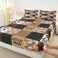 thumbnail image 3 of Homewish Rustic Camo Twin Sheet Set (3-Piece) Deer Brown Black Checkered Decor For Kids, 3 of 7