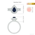 thumbnail image 4 of ANGARA Natural Split Shank Pear Sapphire and Diamond Double Halo Ring in 14K White Gold for Women (Size-7x5mm) | September Birthstone, Anniversary, Jewelry Gift for Women | Natural Blue Sapphire Ring, 4 of 8