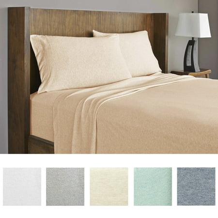 Queen 4-Piece Sheet Set, Soft Tees Luxury Cotton Modal Ultra Soft Jersey Knit Sheet Sets by Royale Linens
