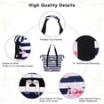thumbnail image 6 of HAWEE Expandable Duffel Bag for Women with Trolley Sleeve and Wet Pocket Water Repellent Weekender Travel Tote Large Capacity Carry On Overnight Luggage for Gym/ Trip/ Camping/ Beach, Flamingo Stripe, 6 of 7
