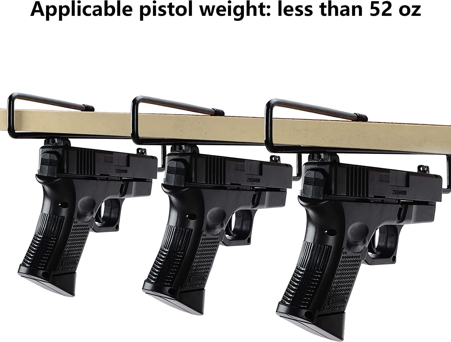6-Slot Pistol & Revolver Rack - Gun Safe Organizer, Handgun Storage & Display Holder