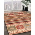thumbnail image 3 of Ahgly Company Machine Washable Indoor Round Abstract Chestnut Red Area Rugs, 7' Round, 3 of 7