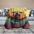 thumbnail image 2 of COMIO  Bear Blanket, Cute Angry Bear Throw Blankets, Bear Gifts for Kids, Kawaii Bear Vintage Childish Style Blanket, Soft Plush Bear Lovers Blanket for Boys Girls, Bear Decor, 2 of 6