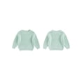 thumbnail image 2 of Toddler Kids Little Boy Girl Knit Sweater 0 3 6 9 12 18 24 Months 2T 3T 4T 5T Causal Solid Color Crew Neck Long Sleeve Pullover Tops for Fall Winter, 2 of 9