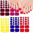 thumbnail image 2 of (Buy 2 Get 1 Free)Semi Cured Gel Toe Nail Strips Solid Color Glitter Gel Nail Stickers Toe Stylish Nail Polish Strips Self-Adhesive Designs Full Wrap Toenail Stickers for Women DIY Manicure Decals, 2 of 9