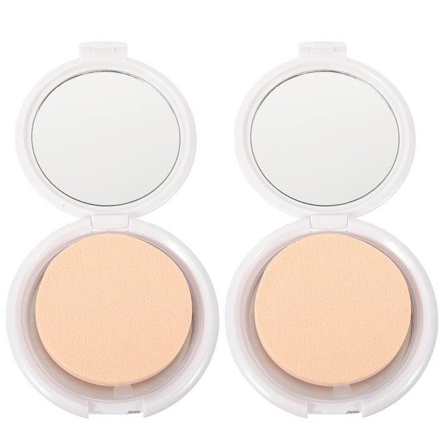 2 Pcs Boîte de Crème Cosmétique Ronde avec Poudre et Fond de Teint Liquide