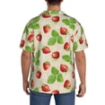 thumbnail image 7 of PAYOHTO Watercolor Strawberry Mens Hawaiian Casual Short-sleeved Shirt Tropical Summer Beach Button Down Shirts, 7 of 7